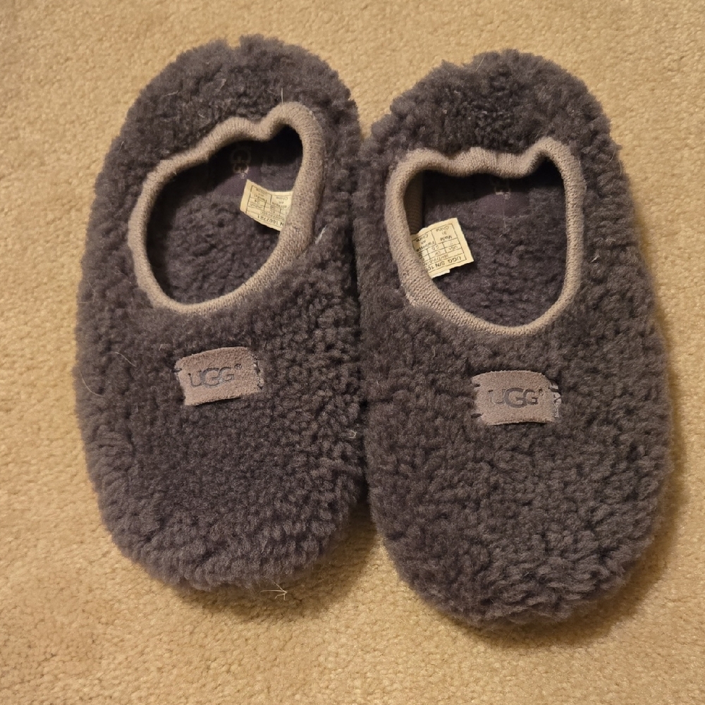 UGG Plush Charcoal Slippers